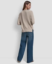 Dkny Jeans Petite Embellished Logo Crewneck Sweater