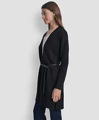 Dkny Jeans Petite Long Sleeves Cardigan with Lasso Belt
