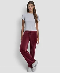 Dkny Jeans Petite Drawstring-Waist Velour Pants