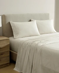 Nautica Solid Cotton Percale 4-Piece Sheet Set, King