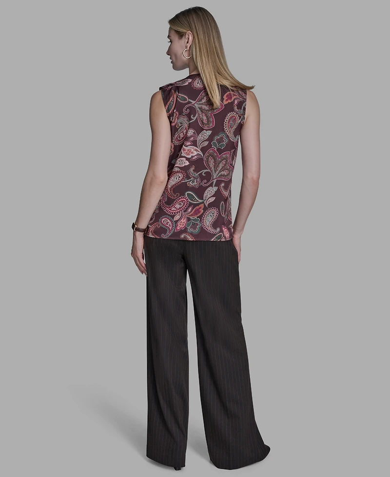 Bcbg Women's Printed Ruffle Button-Down Top