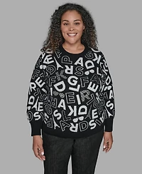 Karl Lagerfeld Paris Plus Scatter Letters Sweater