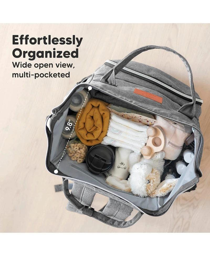 KeaBabies Original Diaper Bag Backpack, Multi-Functional Baby Bags with Changing Pad