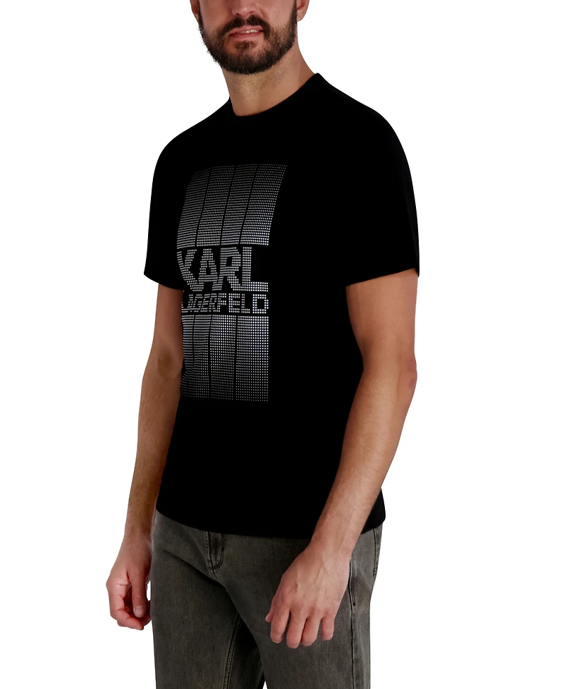 Karl Lagerfeld Paris Men's Pixelated Graphic Detail T-shirt