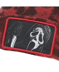 Ghostface Men's Scream Horror Movie Character Embroidered Patch Beanie Hat for Men