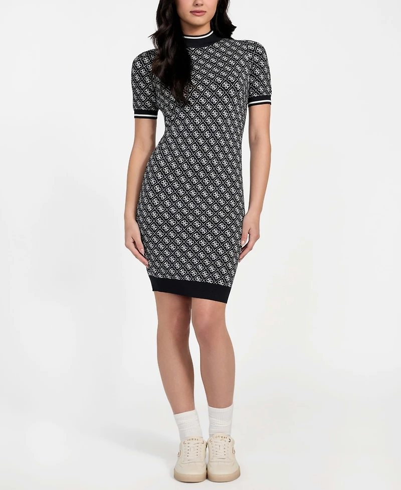 Guess Women's 4G Logo Short-Sleeve Sweater Dress