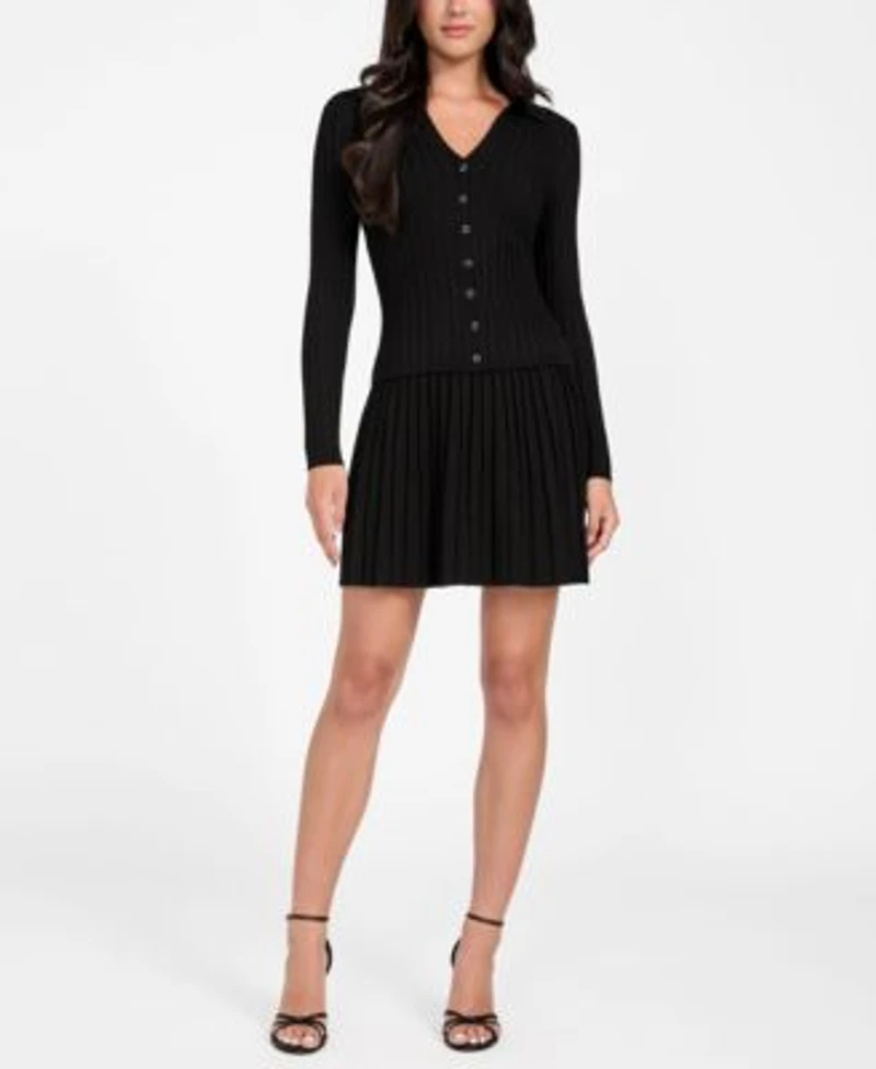 Guess Womens Long Sleeve Ribbed Miranda Sweater Skirt