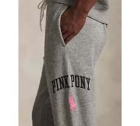 Polo Ralph Lauren Men's Pink Pony Fleece Knit Sweatpants