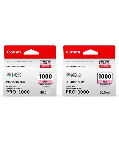 Canon 2 Pack Pfi-1000PM Photo Magenta Lucia Pro ink for imagePROGRAF Pro-1000
