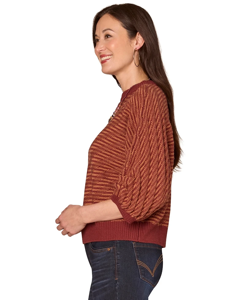 Democracy Women's Dolman Blouson Sleeve Sweater