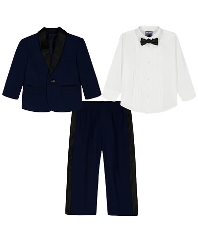 Nautica Baby Boys 4-Piece Shirt, Tuxedo Jacket, Tie and Dress Pants Set
