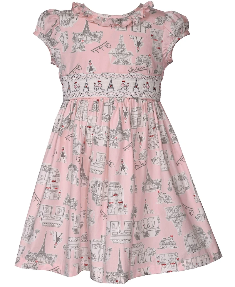 Bonnie Jean Toddler and Little Girls Paris Smocked Dress