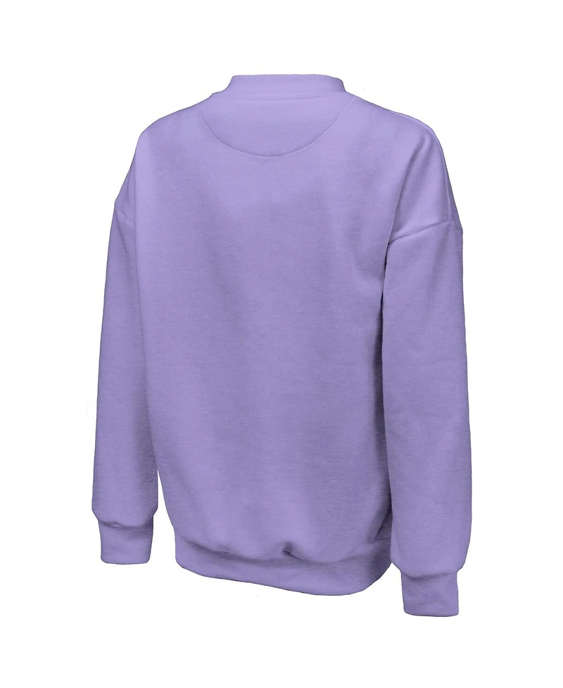 Majestic Women's Violet Golden State Valkyries Primary Logo Drop Shoulder Tri-Blend Pullover Sweatshirt