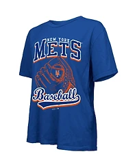 Majestic Women's Royal New York Mets Oversized First Base T-Shirt