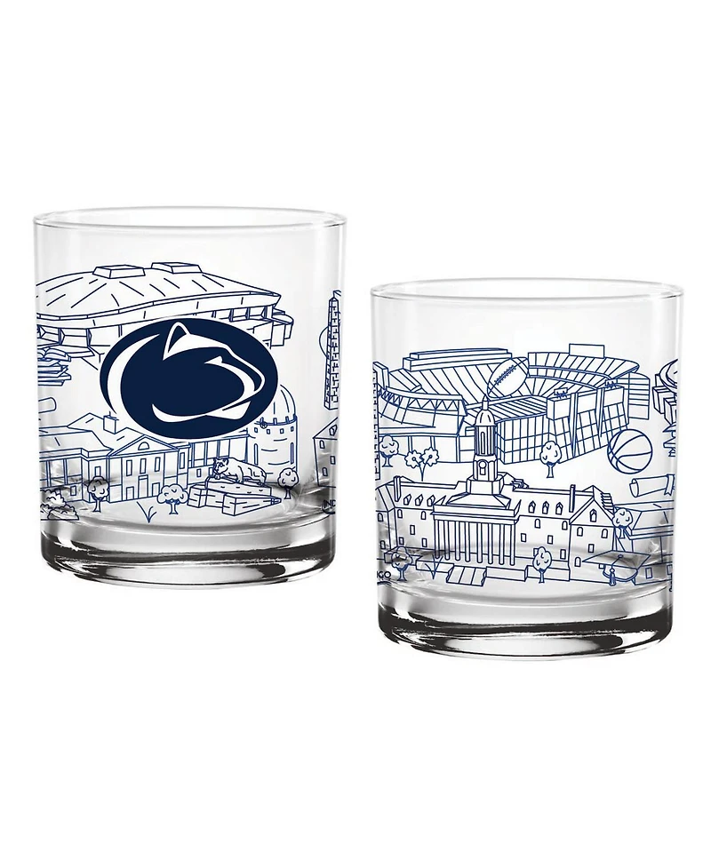 Indigo Falls Penn State Nittany Lions Two-Pack 14oz. Campus Line Art Glass