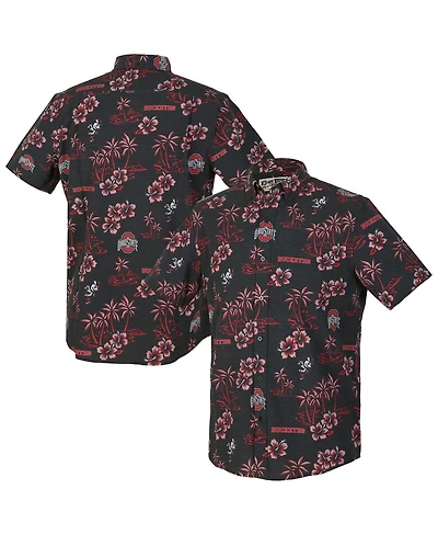 Reyn Spooner Men's Black Ohio State Buckeyes Kekai Classic Tri-Blend Button-Down Shirt
