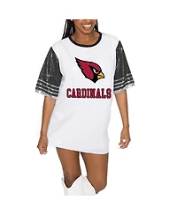 Gameday Couture Women's White/Black Arizona Cardinals Bling It Full Sequin Jersey Dress