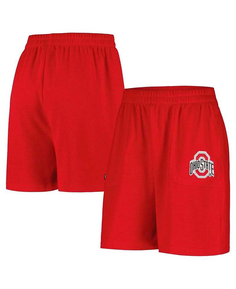 Hype and Vice Women's Scarlet Ohio State Buckeyes Pocket Hit Grand Slam Waffle Shorts