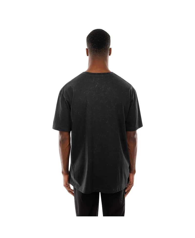 New Era Men's Black Tampa Bay Buccaneers Retro Logo Enzyme Washed Oversized T-Shirt