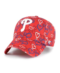 '47 Brand Big Girls Red Philadelphia Phillies Mural Clean Up Adjustable Hat