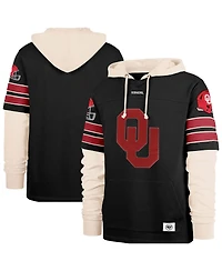 '47 Brand Men's Black Oklahoma Sooners Split Zone Cornerback Lacer Pullover Hoodie
