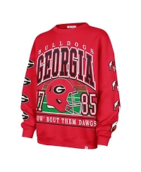 '47 Brand Women's Red Georgia Bulldogs Go Big Oversized Pullover Sweatshirt