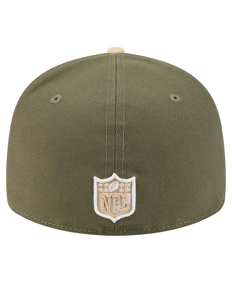 New Era Men's Light Beige/Olive Chicago Bears Two-Tone Color Pack Split Panel 59FIFTY Fitted Hat