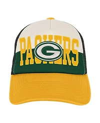 Outerstuff Big Boys and Girls White/Gold Green Bay Packers Modern Fan Trucker Adjustable Hat