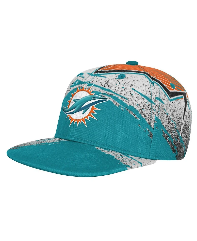 Outerstuff Big Boys and Girls Aqua Miami Dolphins Make Noise Adjustable Hat