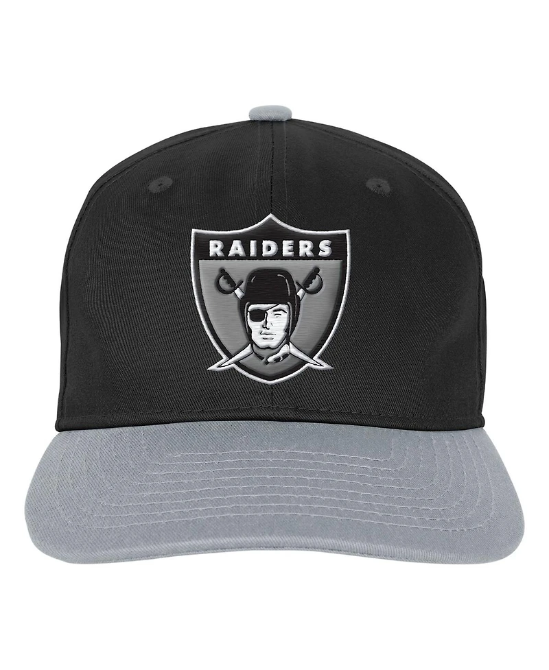 Outerstuff Big Boys and Girls Black Las Vegas Raiders True Retro Adjustable Hat