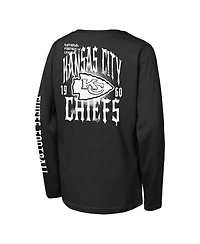 Outerstuff Big Boys and Girls Black Kansas City Chiefs Rumble Long Sleeve T-Shirt