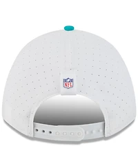 New Era Big Boys and Girls White/Aqua Miami Dolphins 2025 Nfl Training Camp A-Frame 9FORTY Adjustable Hat