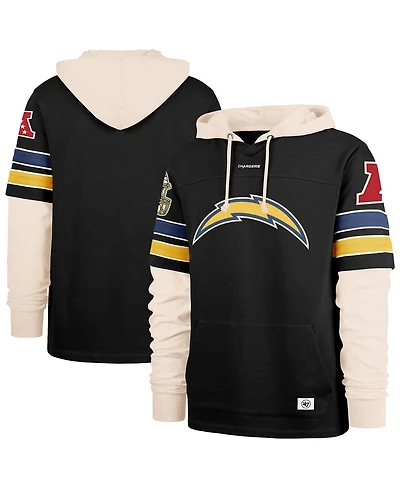 '47 Brand Men's Black Los Angeles Chargers Split Zone Cornerback Duo Hoodie