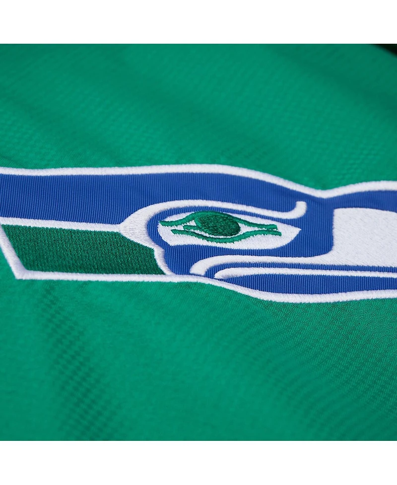 Mitchell & Ness Men's Green/Royal Seattle Seahawks Tie Breaker Vintage Logo Lightweight Anorak Half-Zip Windbreaker