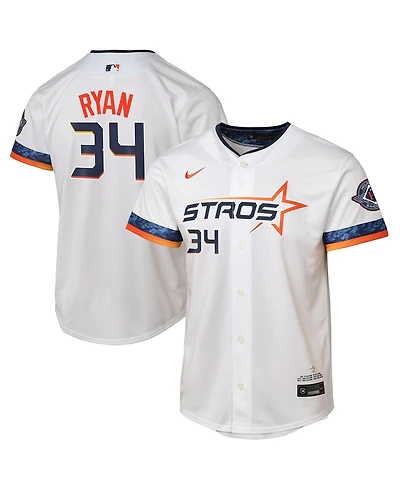Nike Big Boys and Girls Nolan Ryan White Houston Astros 2025 City Connect Limited Player Jersey