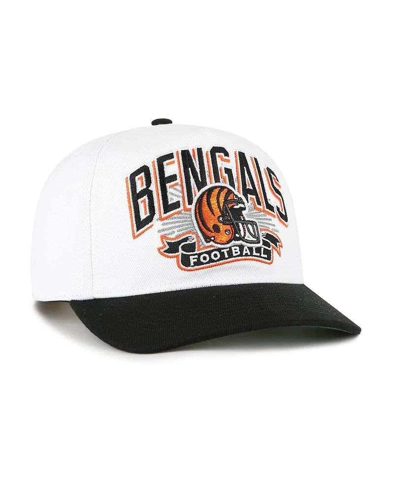'47 Brand Big Boys and Girls White/Black Cincinnati Bengals Prime Play Hitch Adjustable Hat