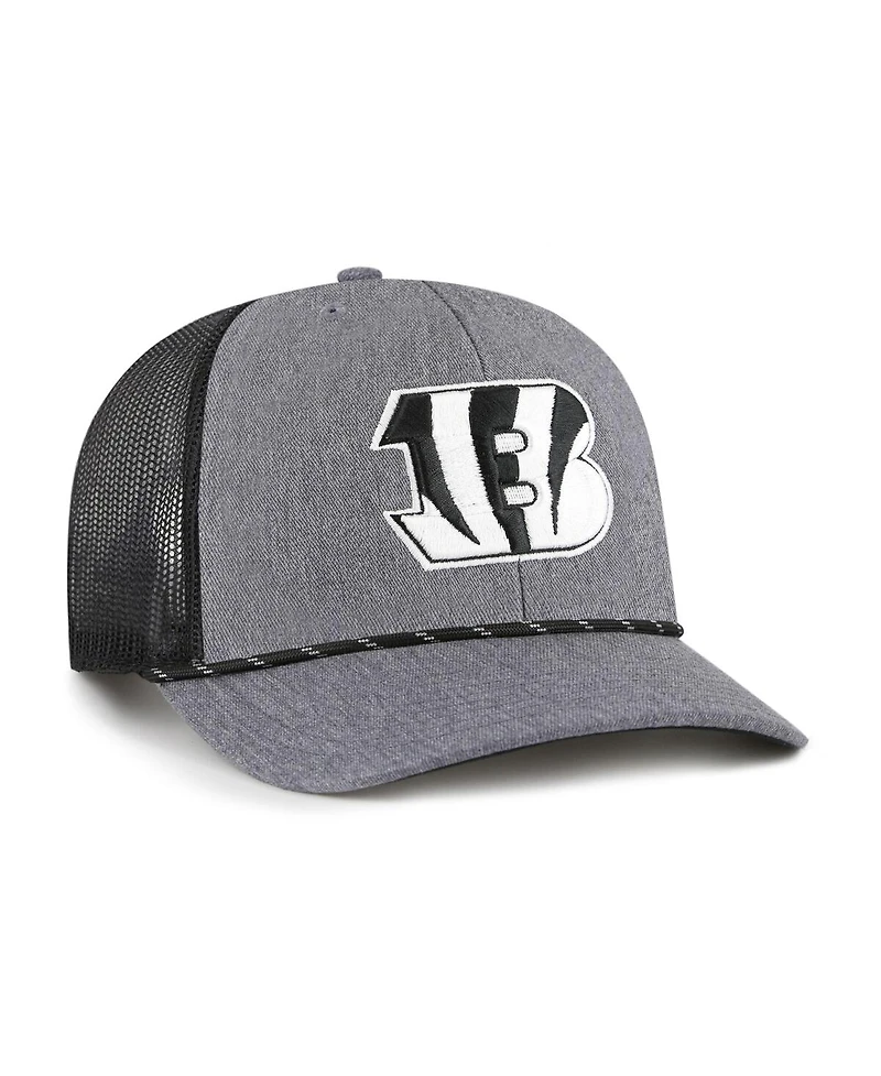 '47 Brand Men's Heather Charcoal Cincinnati Bengals Carbon Rope Trucker Adjustable Hat