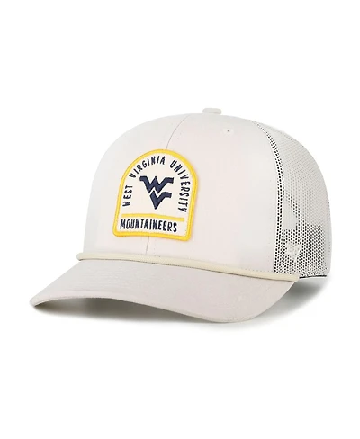'47 Brand Men's and Women's Cream West Virginia Mountaineers Core Inline Gravestone Adjustable Trucker Hat