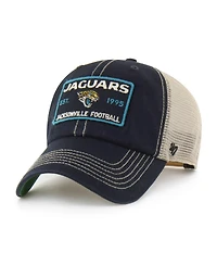 '47 Brand Men's Black Jacksonville Jaguars Wabash Trucker Clean Up Adjustable Hat