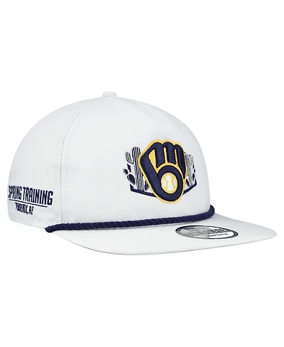 New Era Men's White Milwaukee Brewers 2025 Spring Training Palm Golfer Snapback Hat