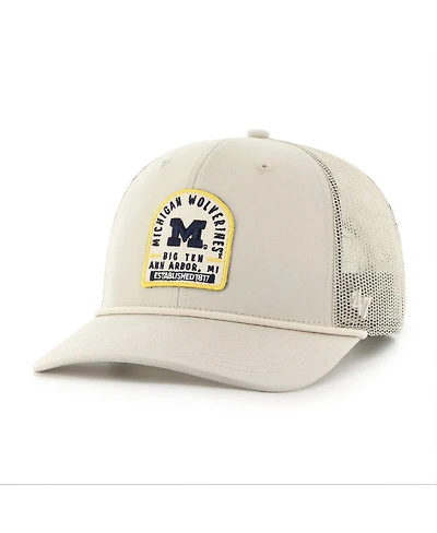 '47 Brand Men's and Women's Cream Michigan Wolverines Core Inline Gravestone Adjustable Trucker Hat