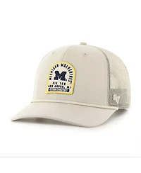 '47 Brand Men's and Women's Cream Michigan Wolverines Core Inline Gravestone Adjustable Trucker Hat