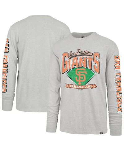 '47 Brand Men's Gray San Francisco Giants Fair Ball Franklin Long Sleeve T-Shirt