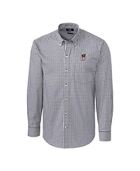Cutter & Buck Men's Charcoal Georgia Bulldogs Alumni Logo Easy Care Stretch Gingham Dress Shirt