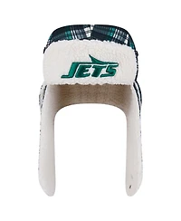 New Era Black York Jets Sideline Plaid Sherpa Trapper Hat