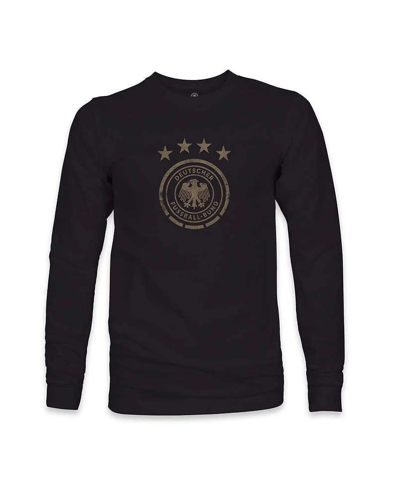 1863FC Men's Black Germany National Team Mono Badge Long Sleeve T-Shirt