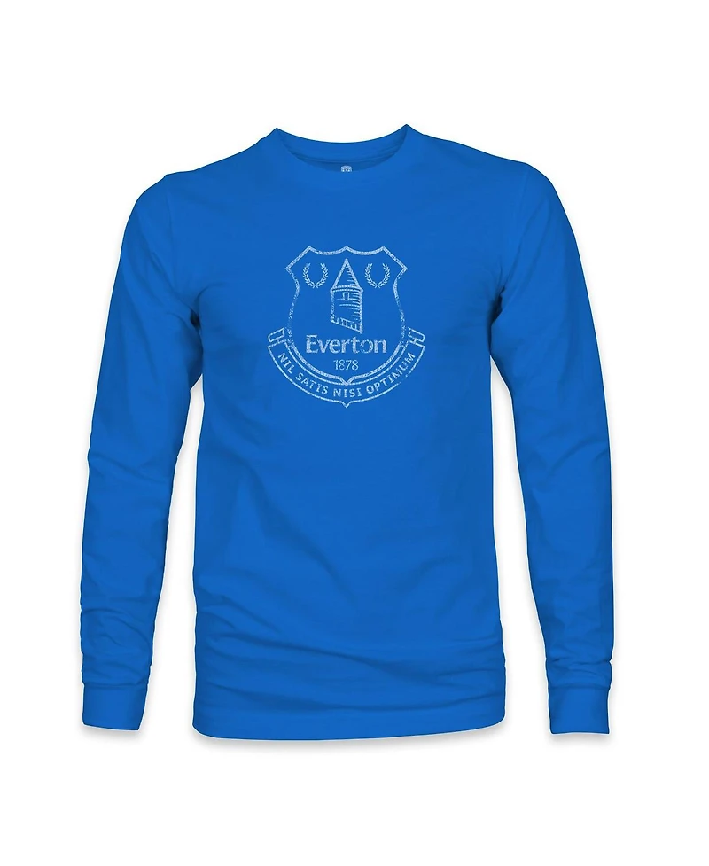 1863FC Men's Blue Everton Mono Badge Long Sleeve T-Shirt