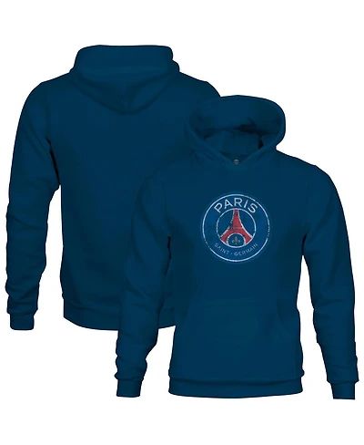 1863FC Big Boys and Girls Navy Paris Saint-Germain Color Badge Fleece Pullover Hoodie