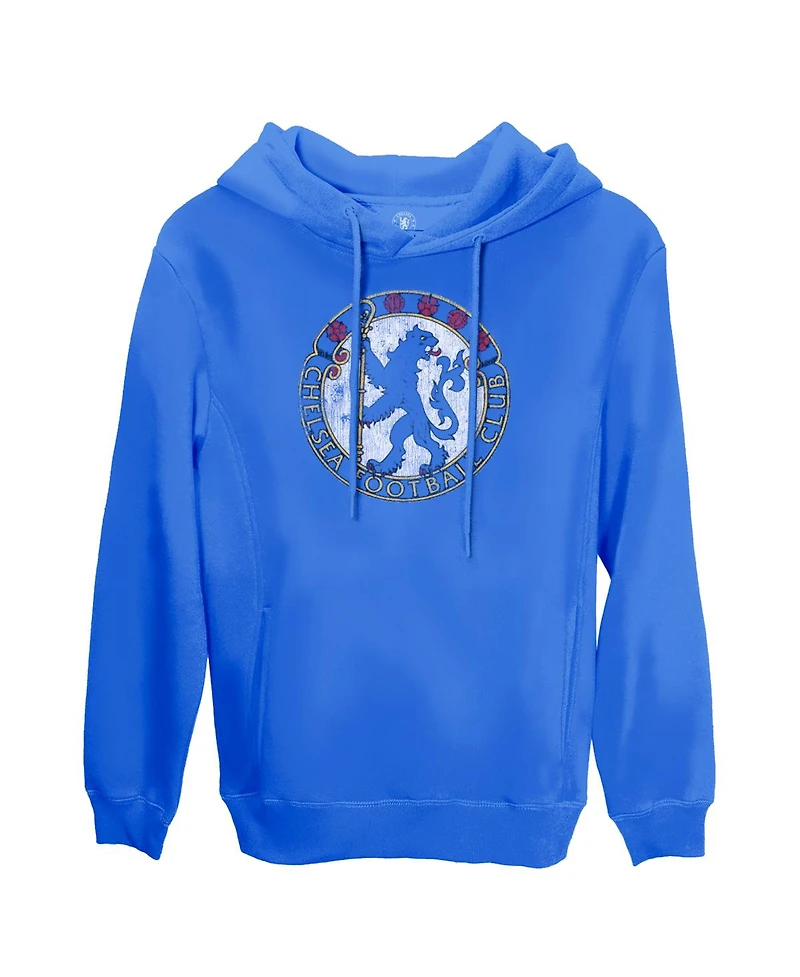 1863FC Men's Blue Chelsea Retro Color Badge Fleece Pullover Hoodie