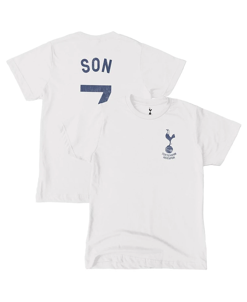 1863FC Big Boys and Girls Son Heung-Min White Tottenham Hotspur Player T-Shirt